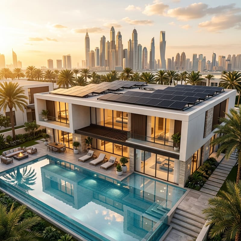 Villa rooftop solar — Al Noor Solar