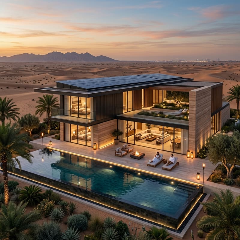 Solar installation on a property in Ajman, UAE